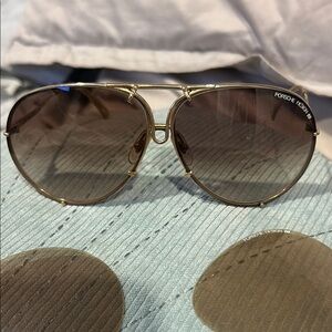 Porsche Design Gold Aviator Sunglasses